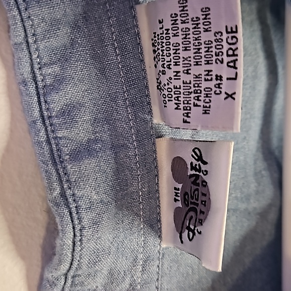 Vintage Disney Mickey and Friends Embordered Denim Longsleeve Shirt Size X-Large - Picture 6 of 9